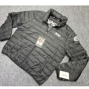 Space One NASA Mens XXL Packable Pillow Puffer Jacket Black NWT $195